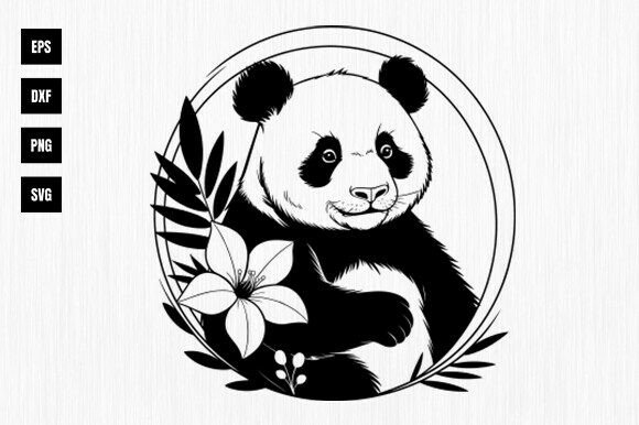 Download Floral Panda Svg, Panda with Flowers Svg - Panda svg Collection