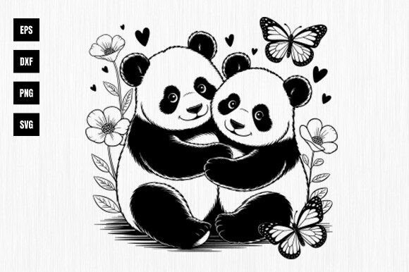 Download Floral Panda Svg, Panda with Flowers Svg - Panda svg Collection