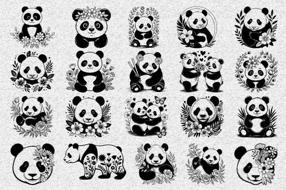 Download Floral Panda Svg, Panda with Flowers SVG - Panda svg Collection
