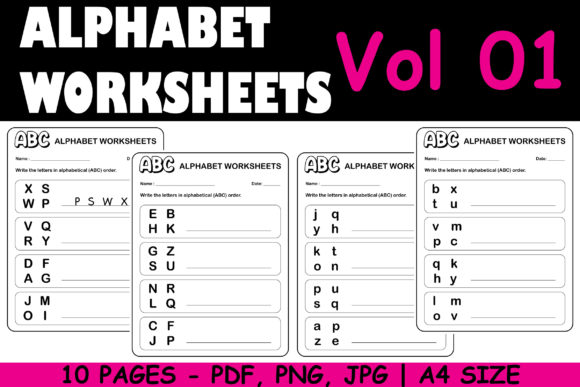 Download Alphabet Worksheets Vol 01 - Alphabet worksheets Collection